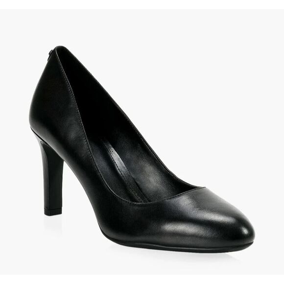 Michael Kors Black Leather Chantal Flex Leather Heel Pump Size 9M - Picture 1 of 13